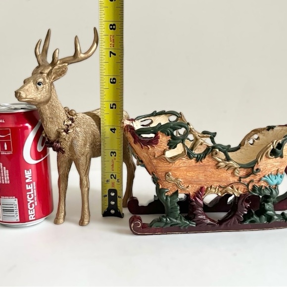 NIB House of Lloyd Christmas Around The World Reindeer Golden Accents Sleigh - Picture 11 of 12